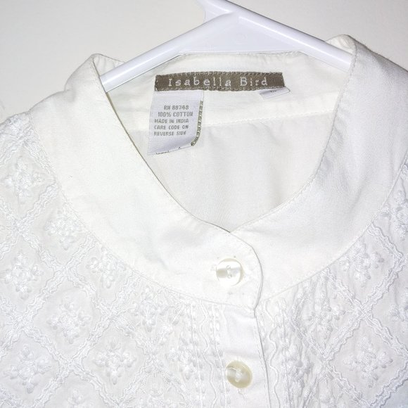 Isabella Bird Embroidered Button Down Long Sleeve Stand Color Shirt Size… - Picture 2 of 5